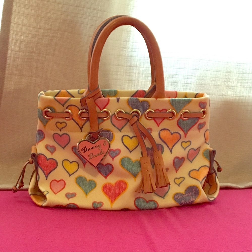 Heart Patterned Dooney & Bourke Tassel Satchel